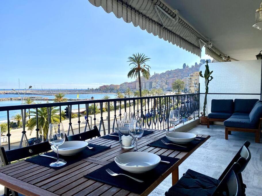 Le Garavan-Vue Mer-Plage-Clim-Terrasse Menton Eksteriør bilde