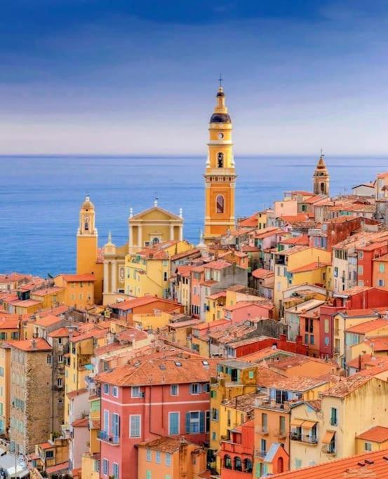 Le Garavan-Vue Mer-Plage-Clim-Terrasse Menton Eksteriør bilde